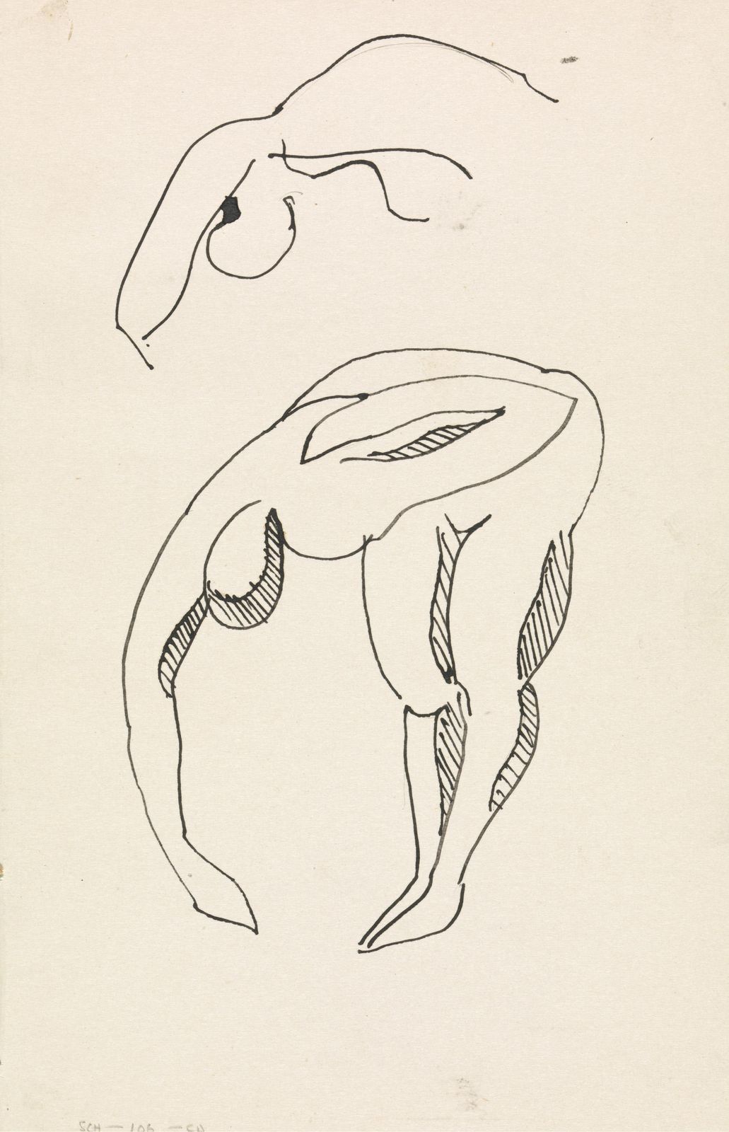 Abstract Figurine Ink Sketch Wall Art