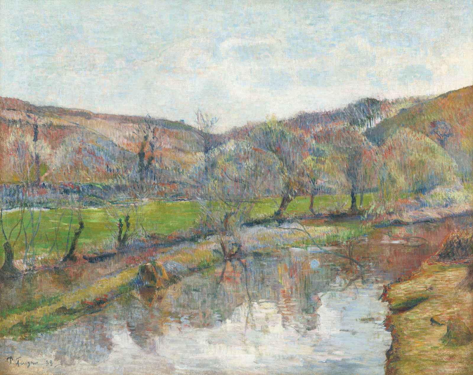 Impressionist Riverside Landscape Wall Art