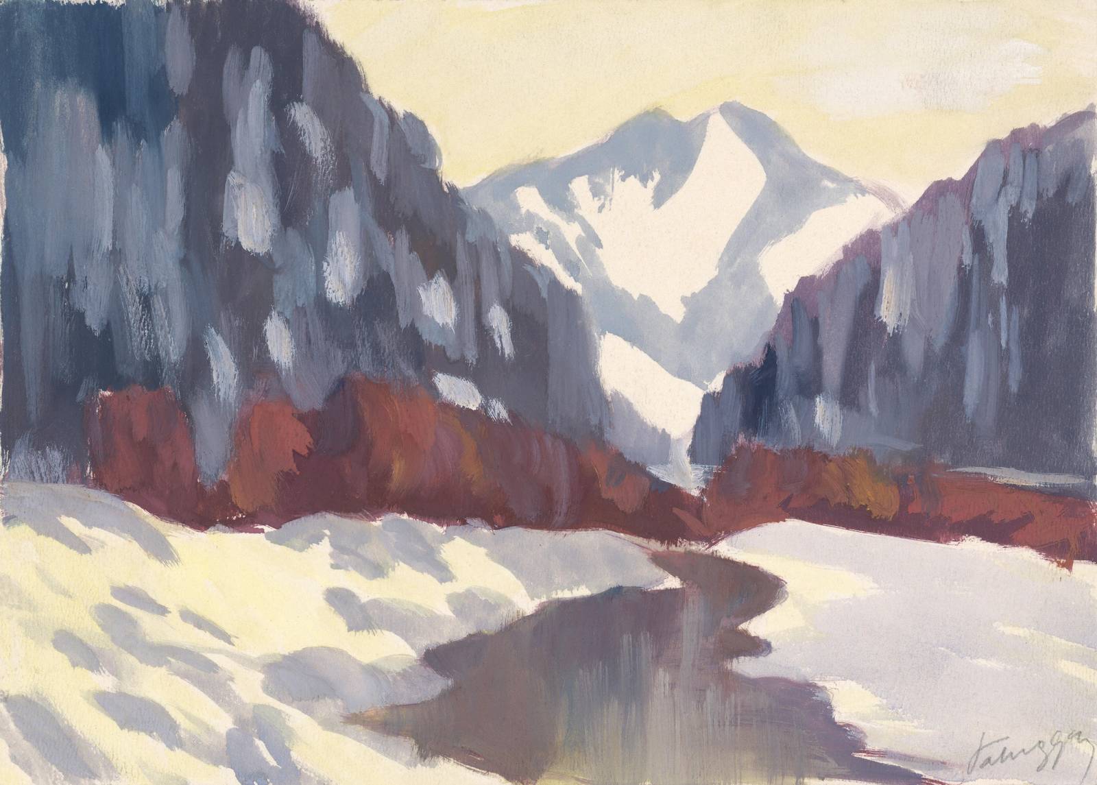 Winter Mountain Landscape Wall Art