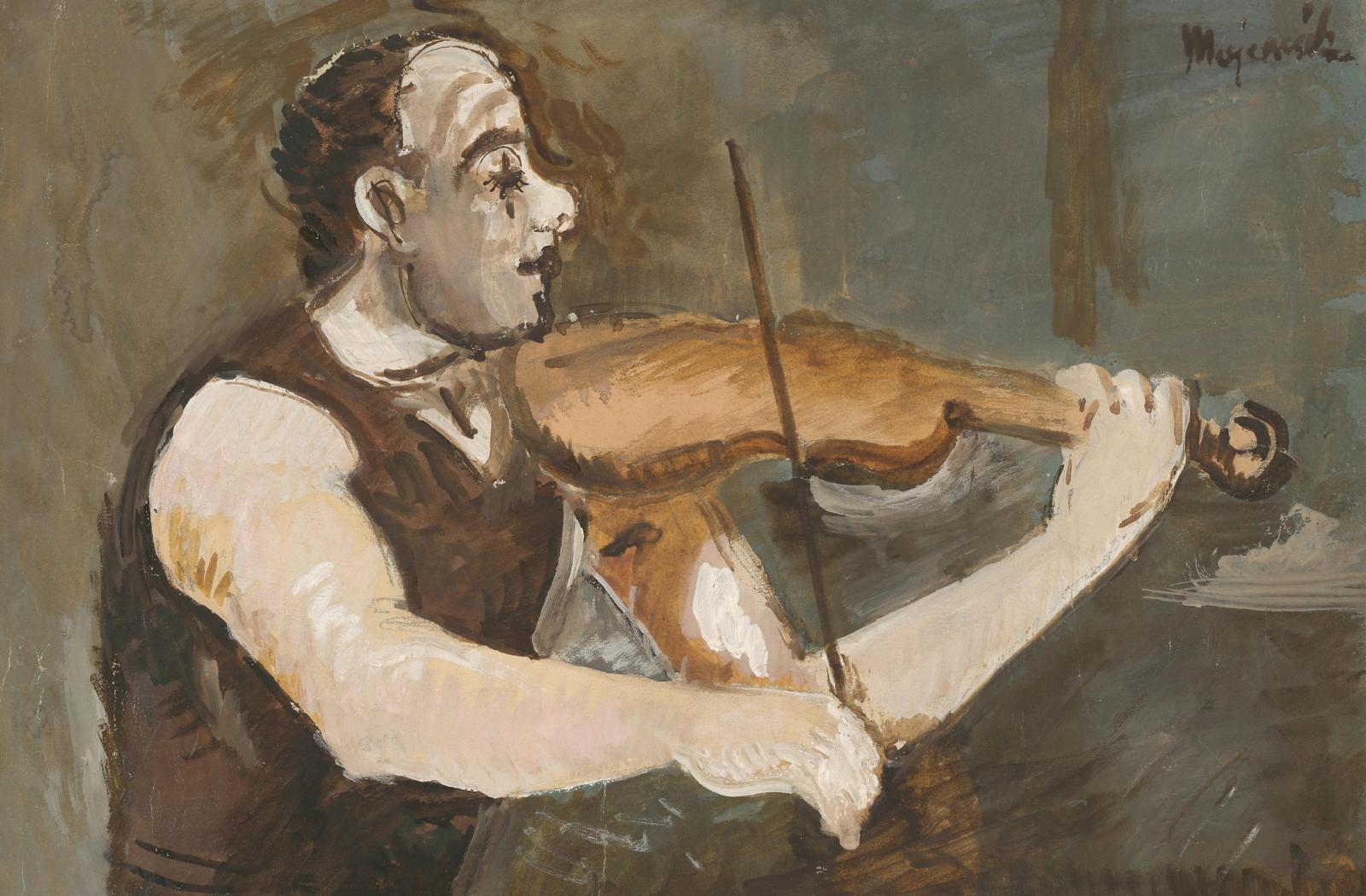 Expressive Violinist Portrait Wall Art