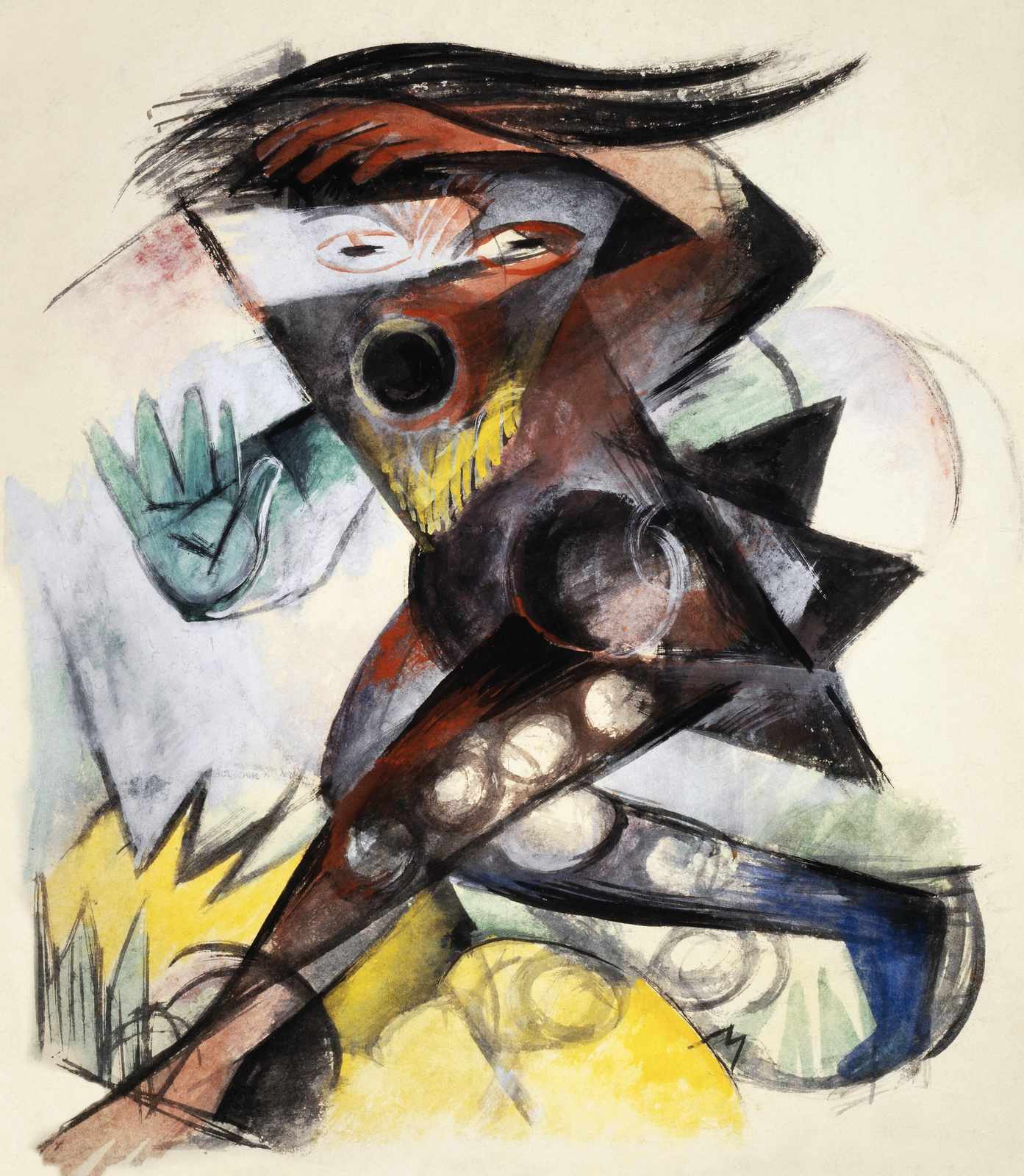 Dynamic Abstract Figure Expressionist Wall Art