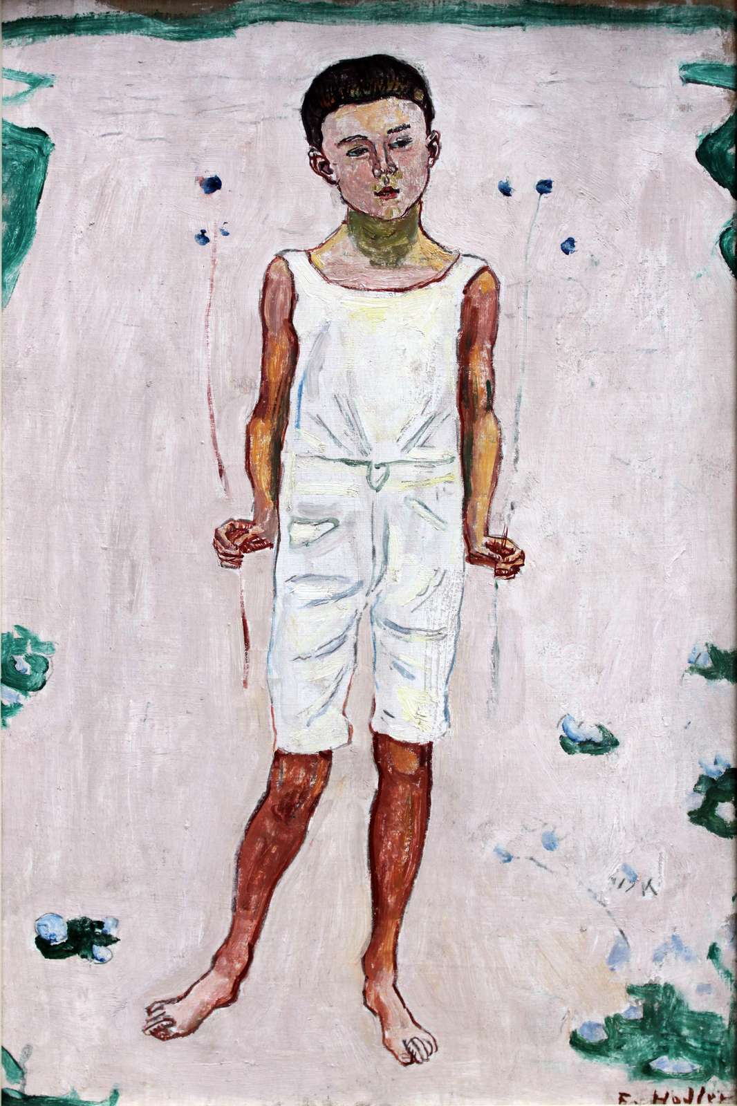 Boy in White Summer Outfit Wall Art