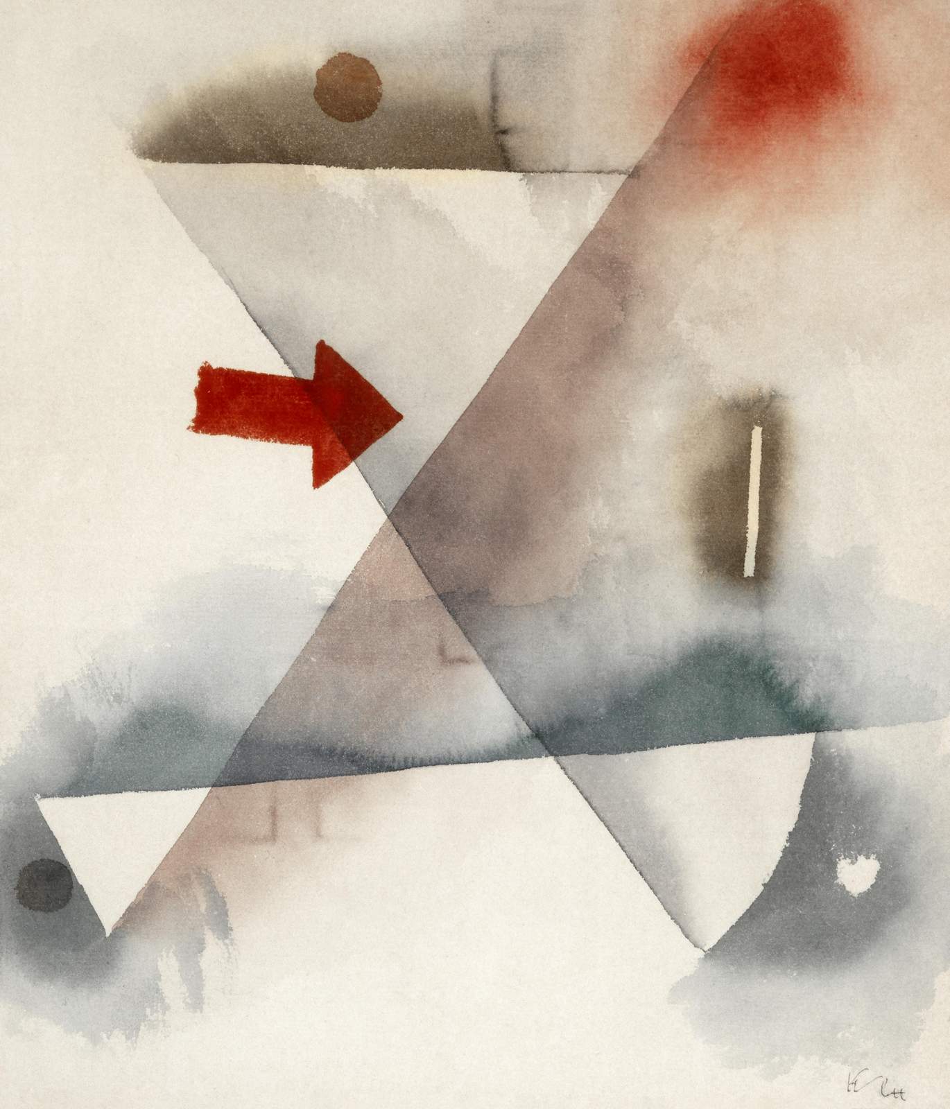 Red Arrow Abstract Geometric Wall Art