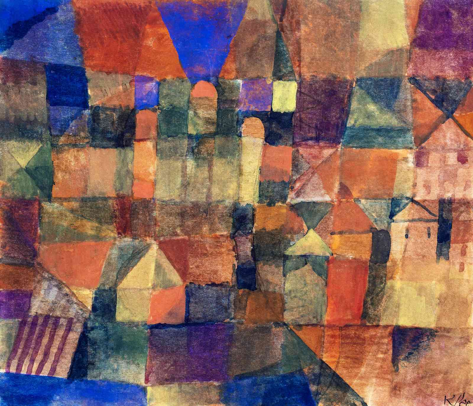 Abstract Cityscape Geometric Art Wall Art