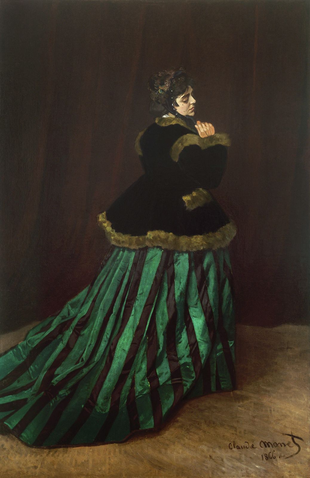 Woman in Green Stripes Wall Art