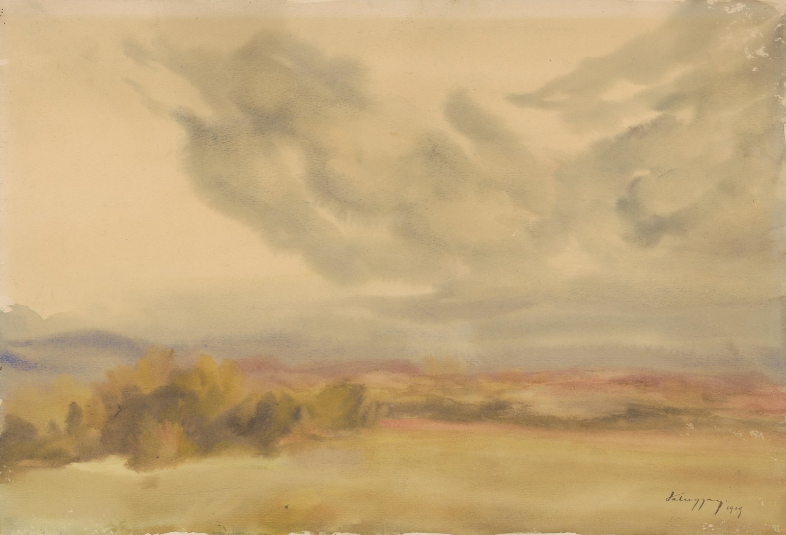 Serene Landscape Watercolor Wall Art