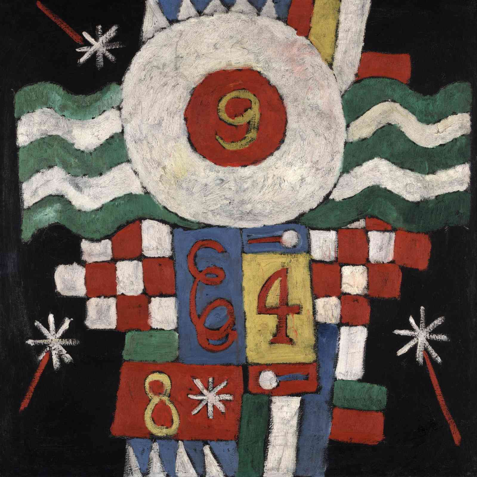 Abstract Number Fun Red White Green Wall Art
