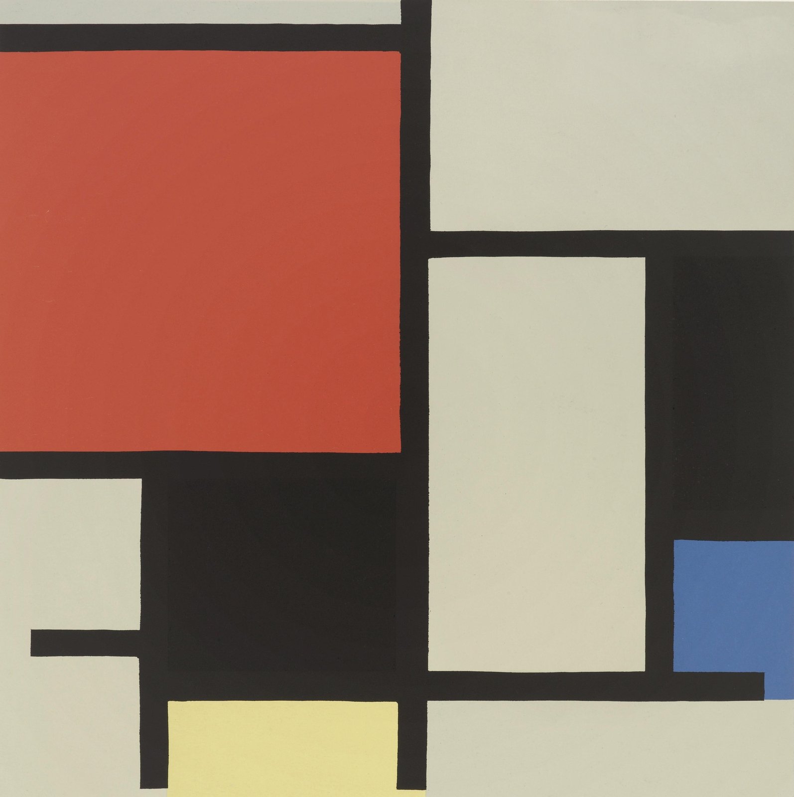 Abstract Geometric Red Blue Yellow Wall Art