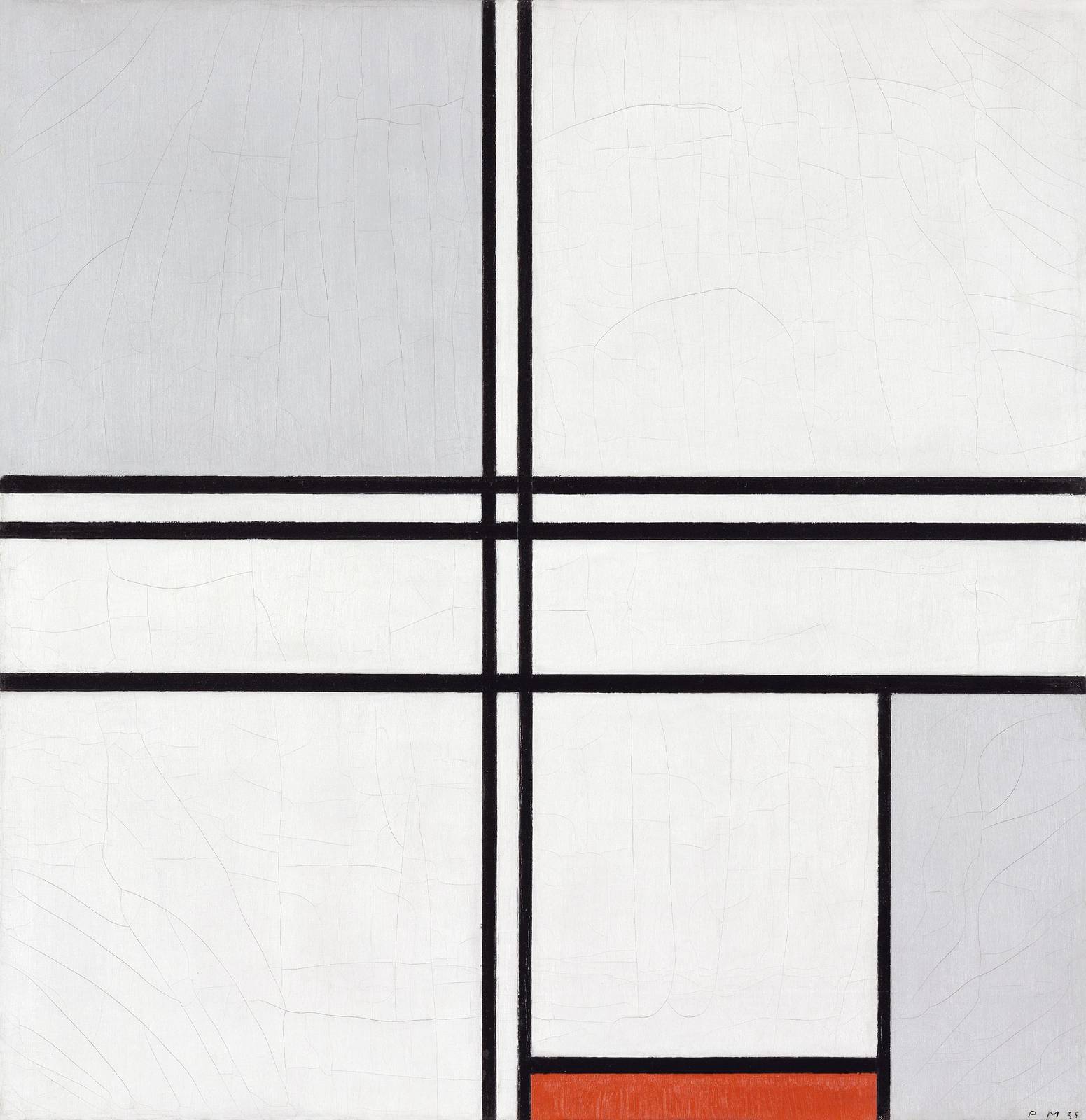 Abstract Geometric Red & White Wall Art