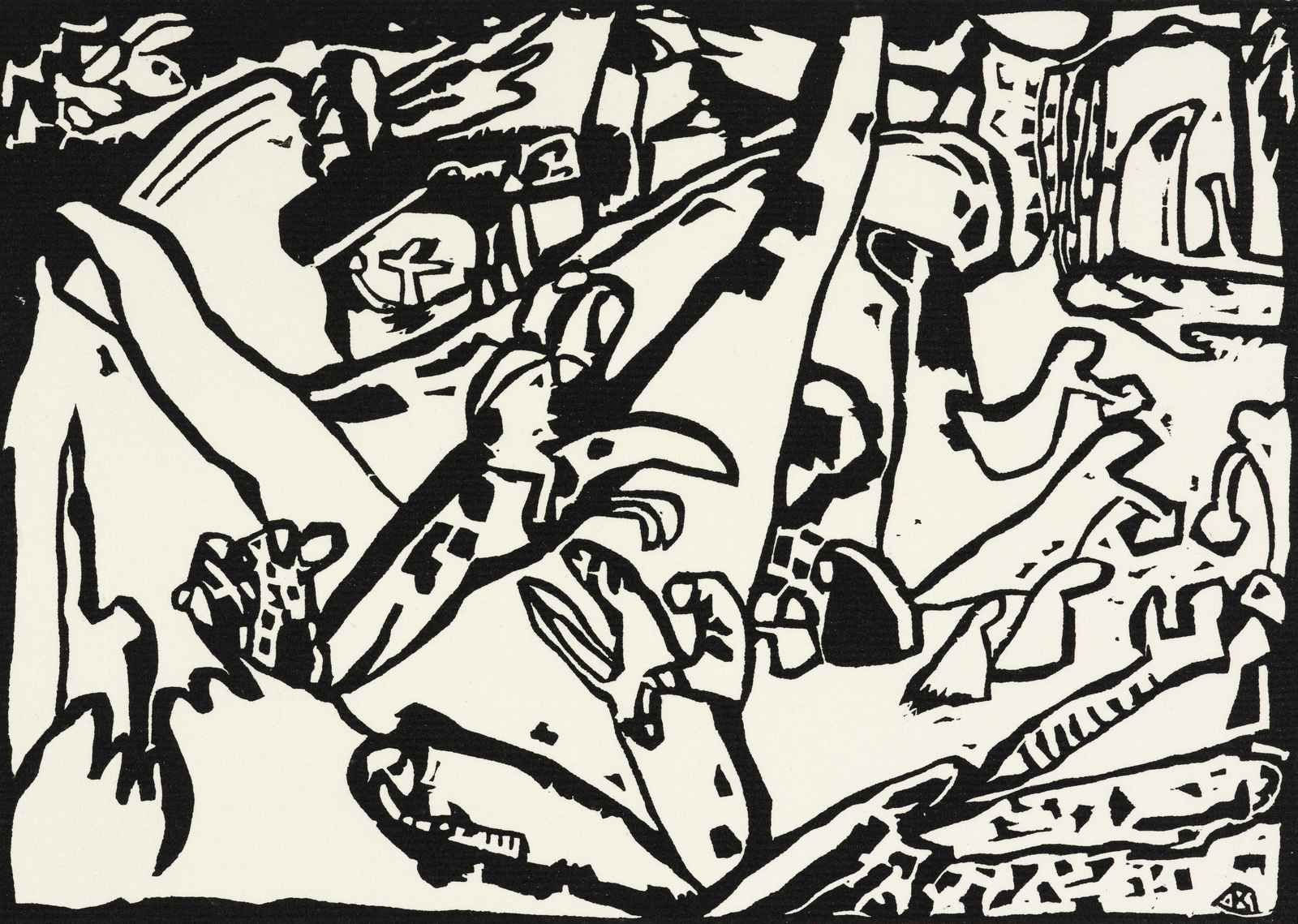 Abstract Movement Black & White Wall Art