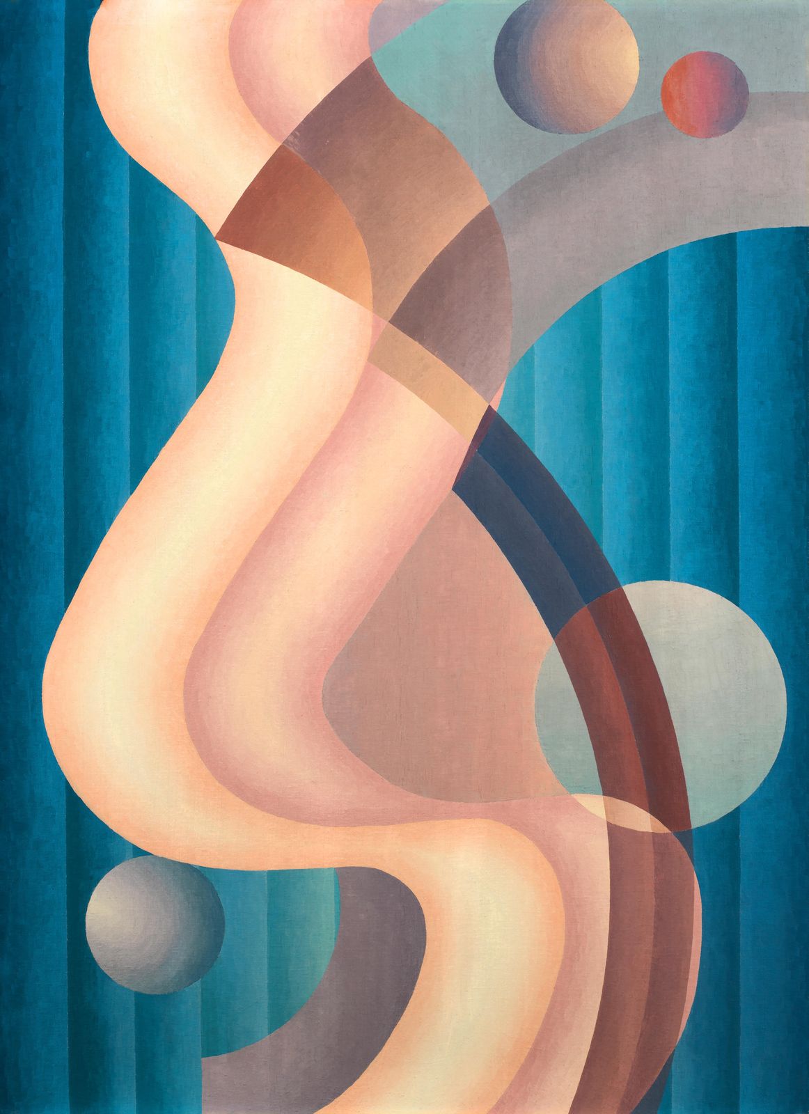 Abstract Curves & Spheres Wall Art