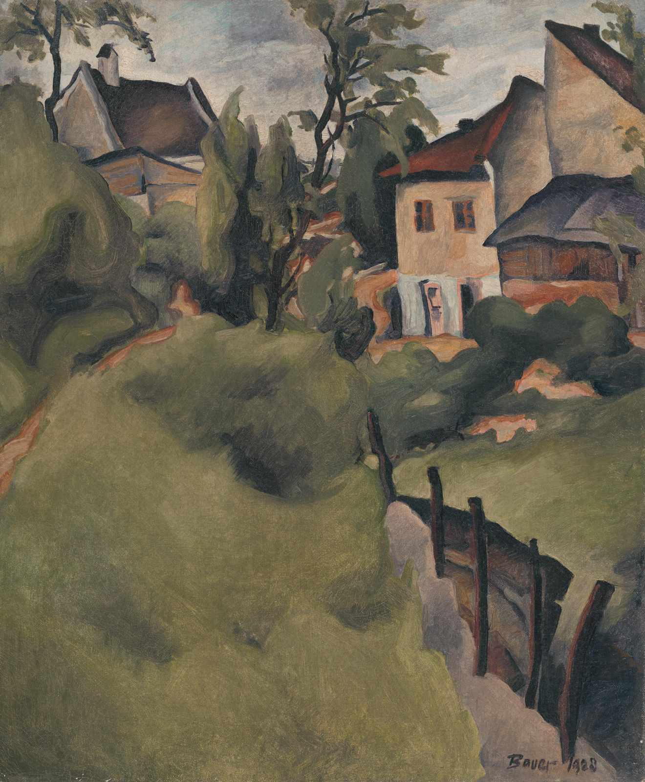 Impressionist Village Houses Landscape Wall Art