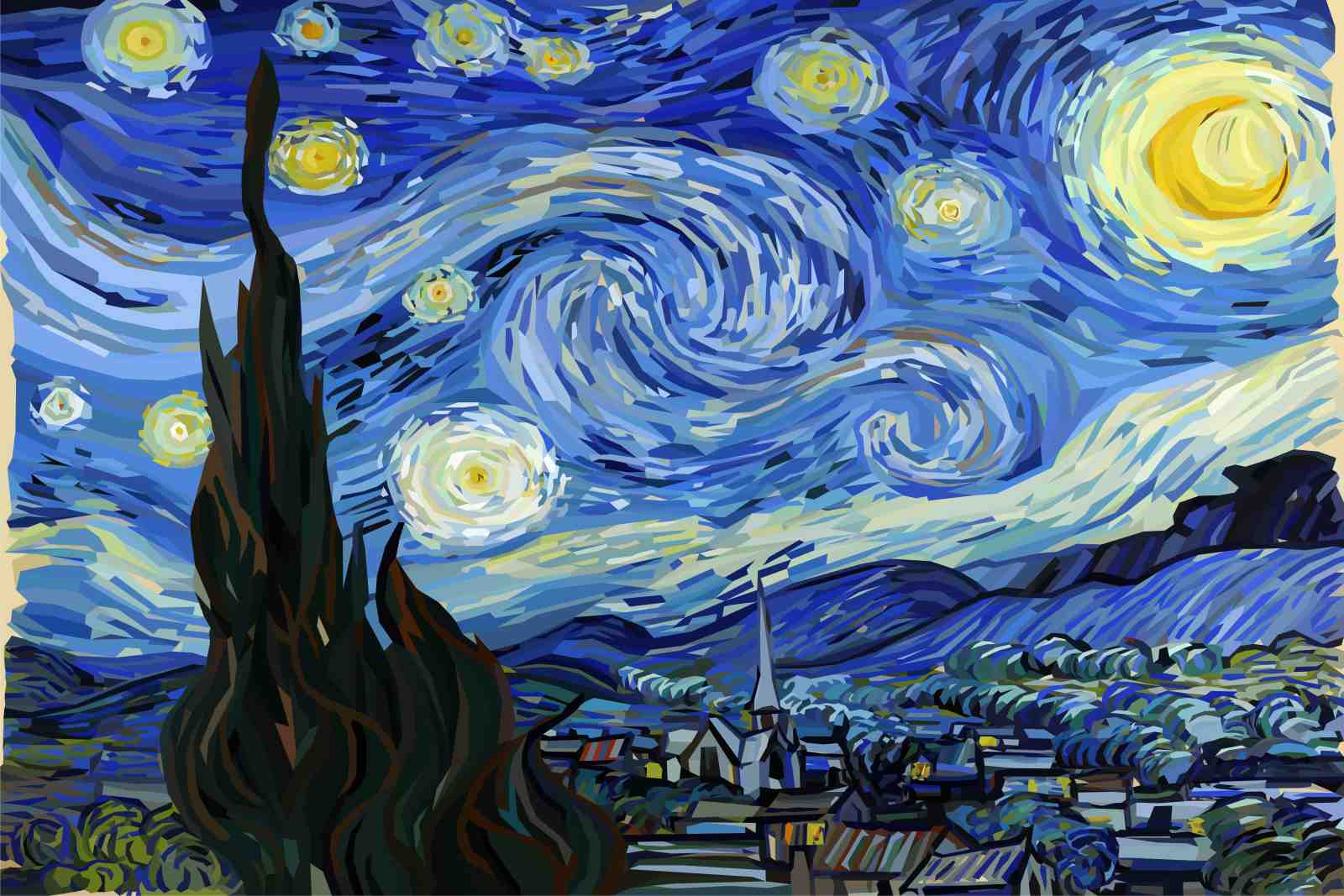 Van Gogh Starry Night Wall Art - Iconic Wall Art