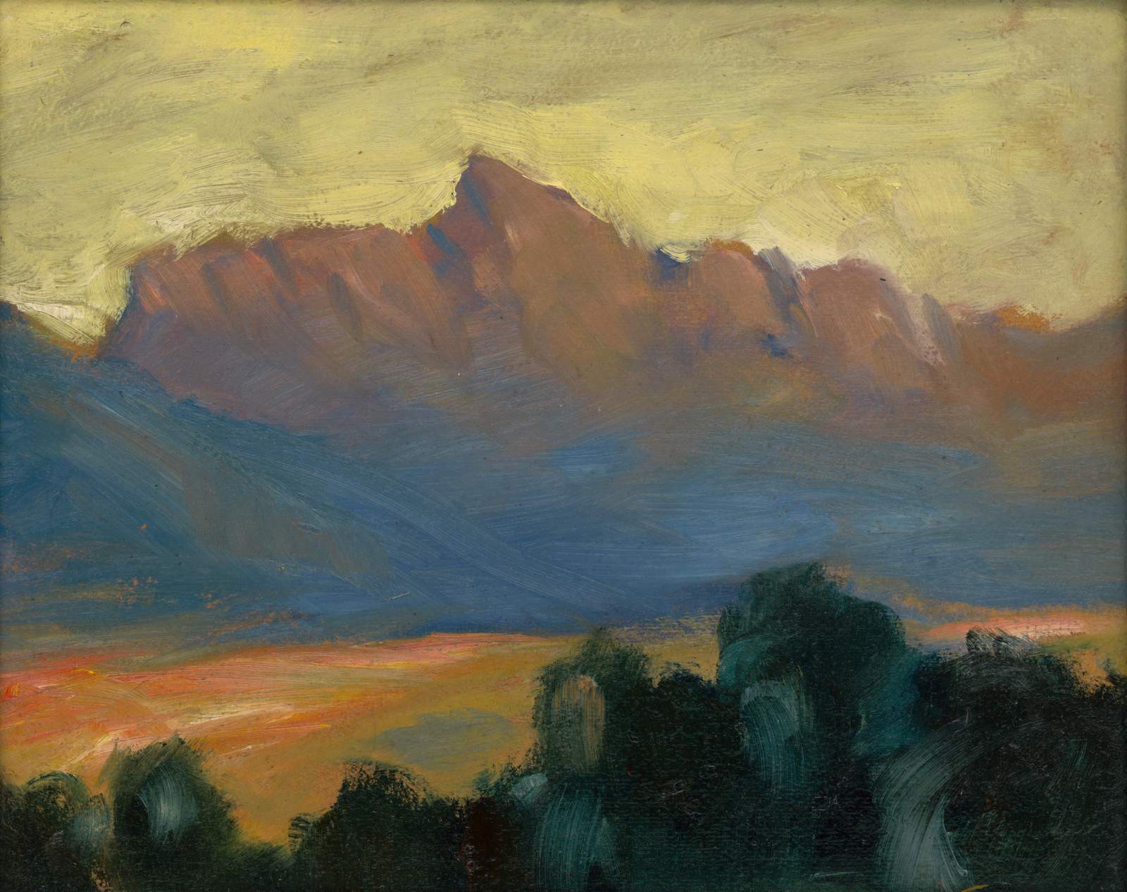Dramatic Mountain Sunset Landscape Wall Art