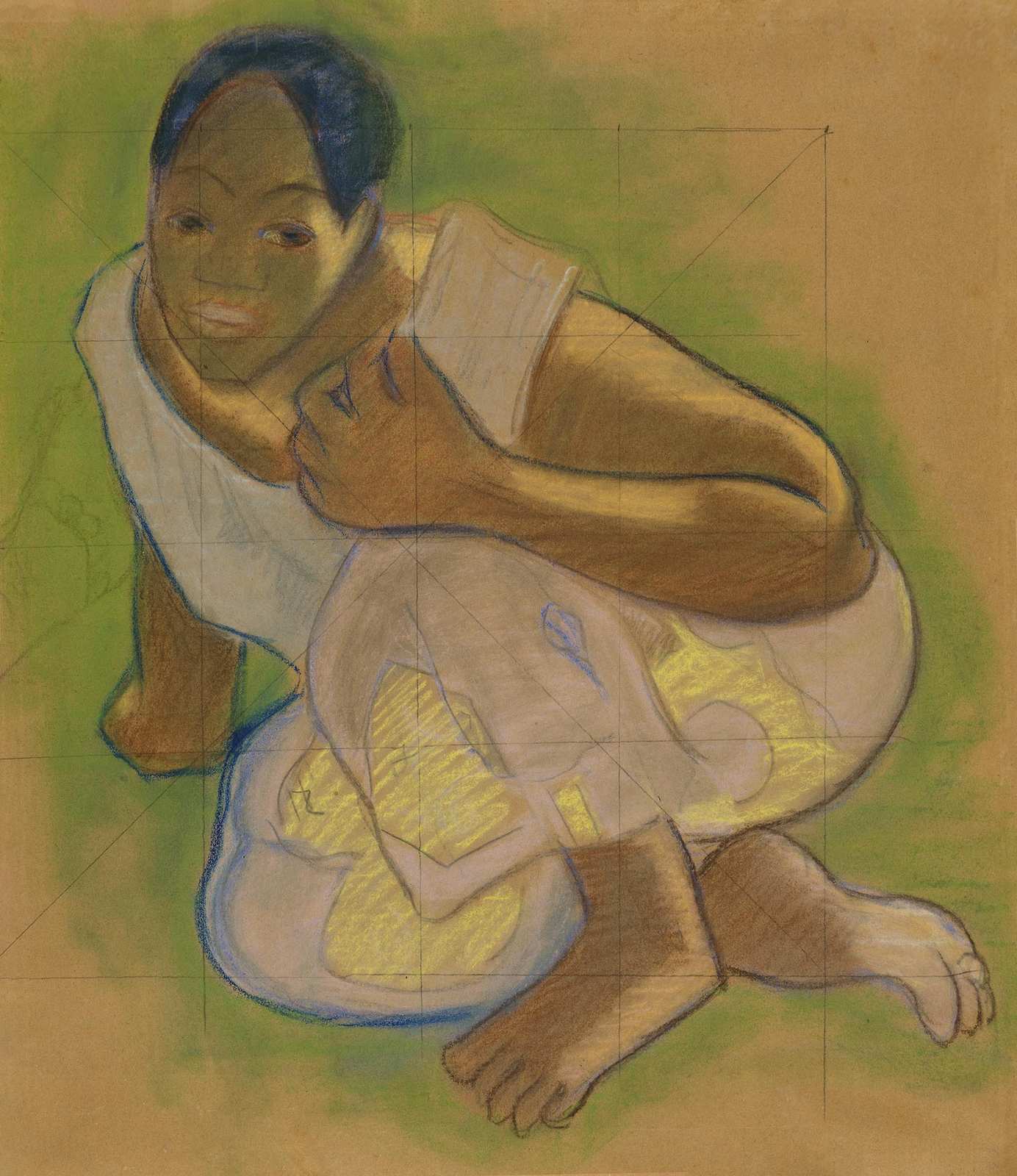 Serene Figure Pastel Art Wall Art