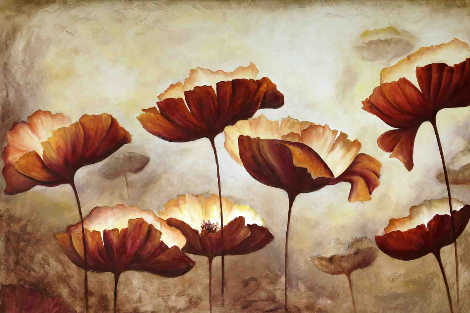 Elegant Red Poppies Floral Wall Art