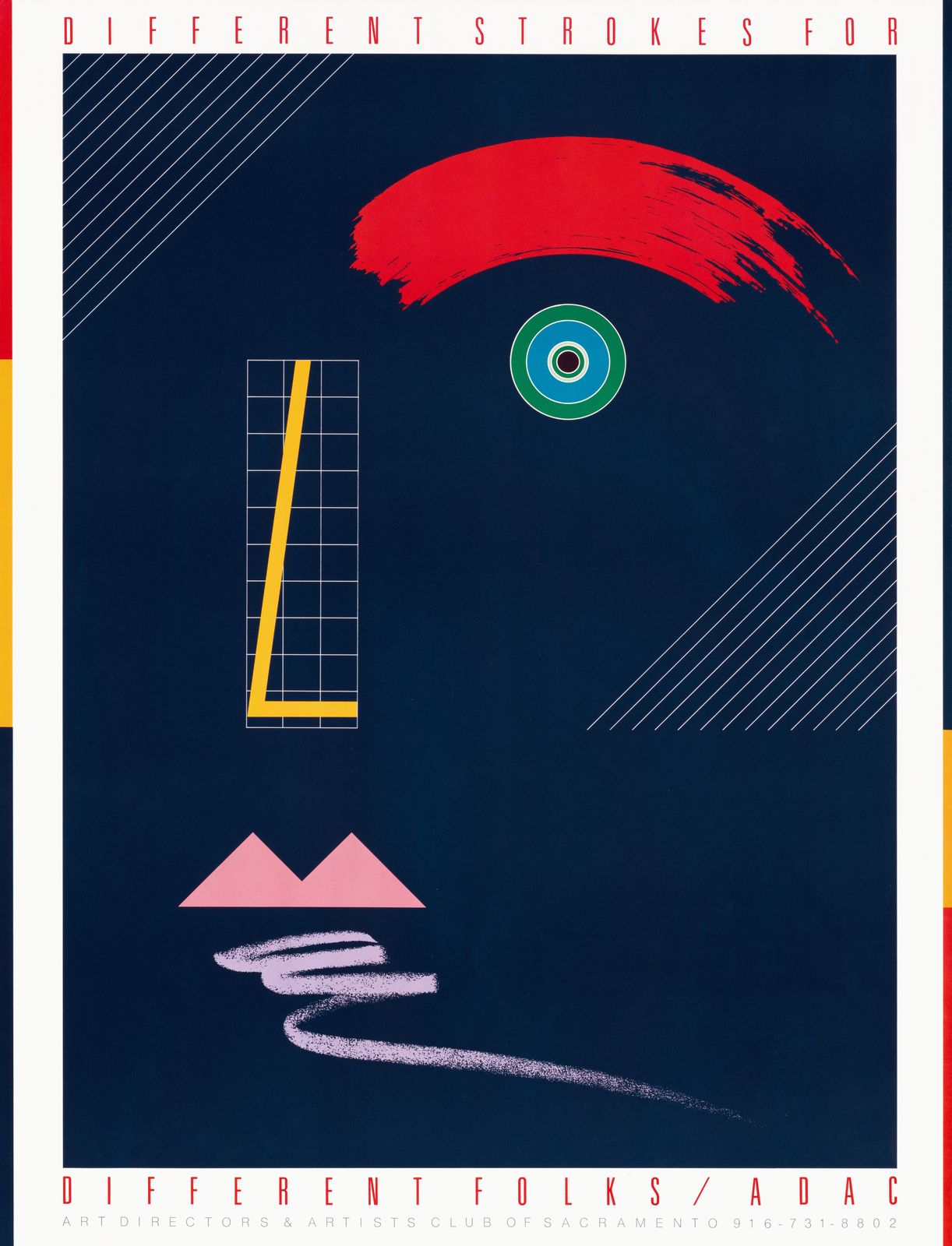 Abstract Face Retro 80s Memphis Wall Art