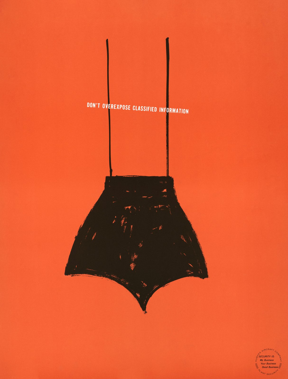 Minimalist Black Skirt on Orange Wall Art