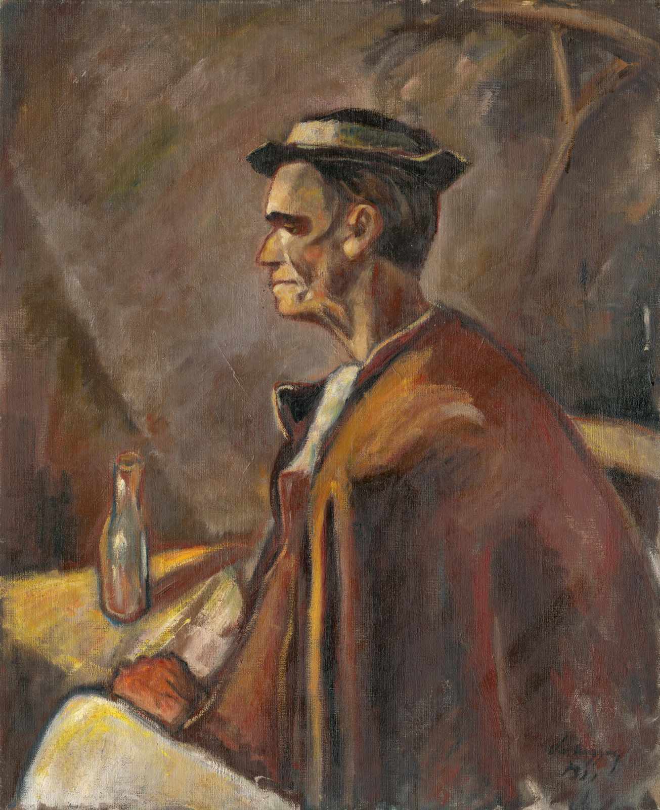 Thoughtful Man Portrait Vintage Wall Art