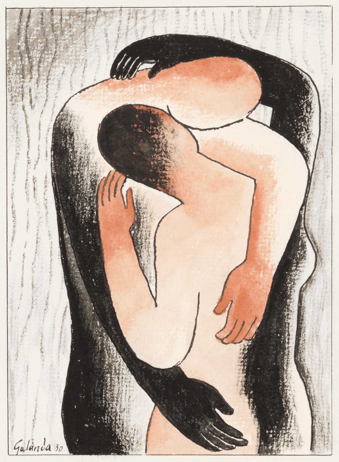 Embrace of Love Couple Hugging Wall Art