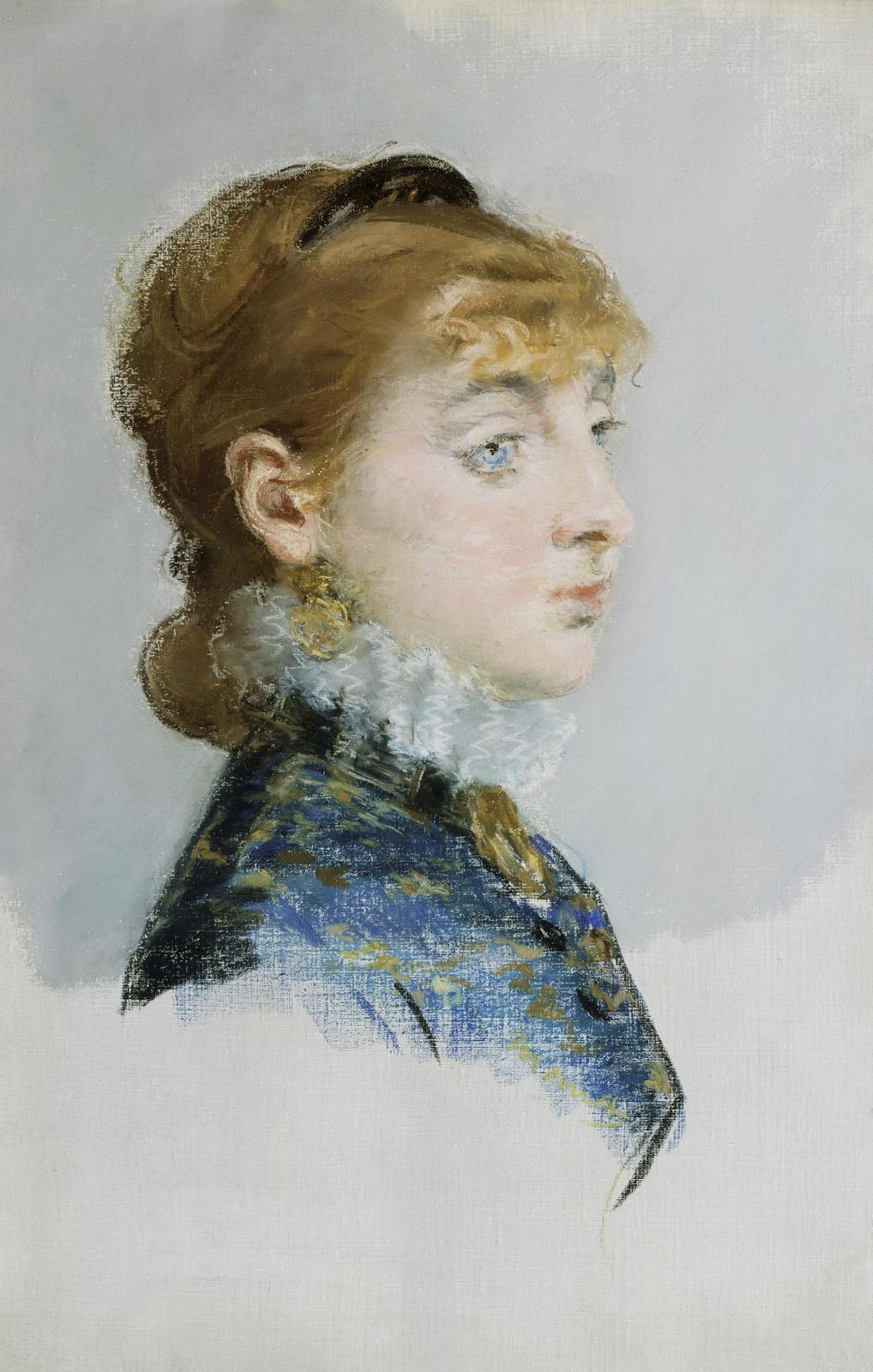 Elegant Woman Portrait Blue Jacket Wall Art