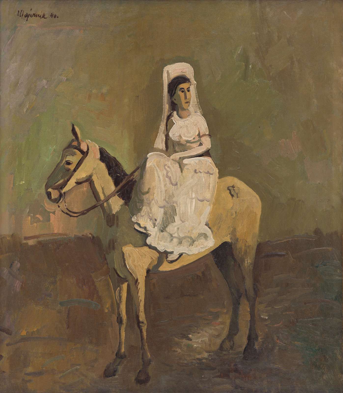 Elegant Woman on Horseback Wall Art