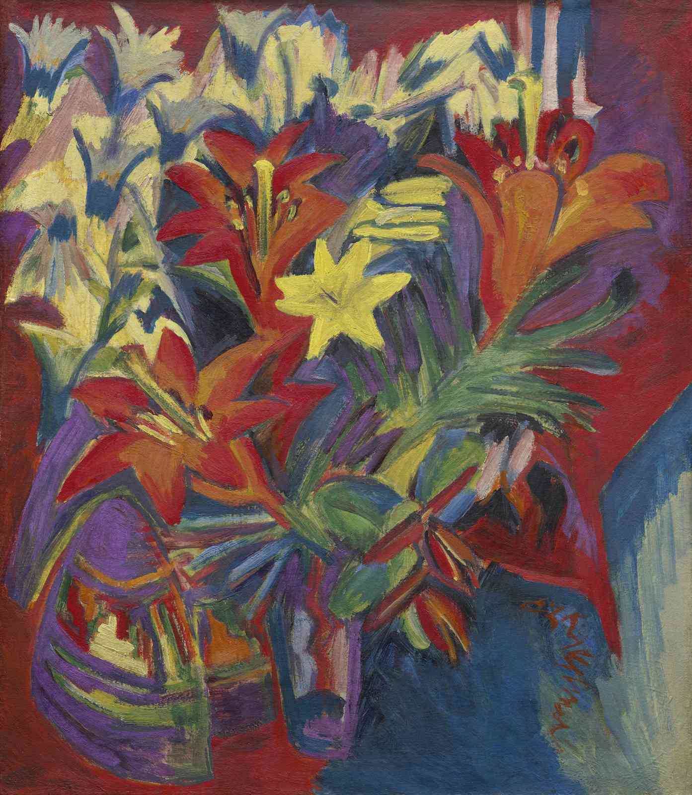 Vibrant Floral Abstract Lily Wall Art