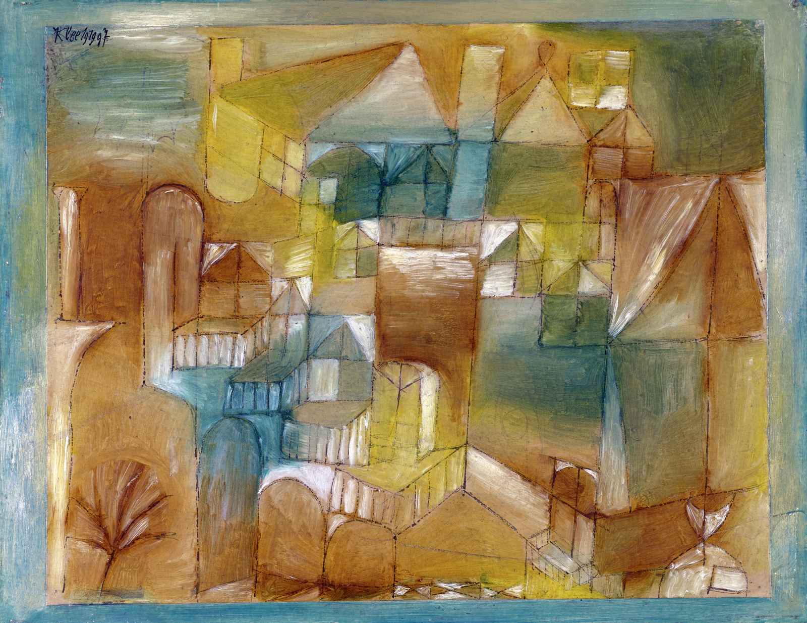 Abstract Cityscape Geometric Homes Wall Art