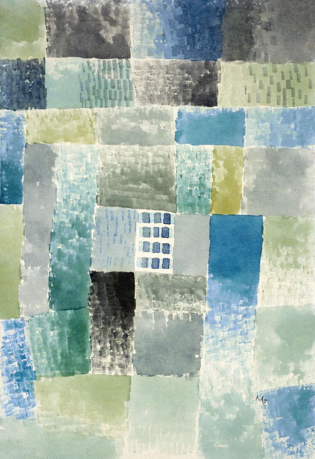 Abstract Blue Green Geometric Wall Art