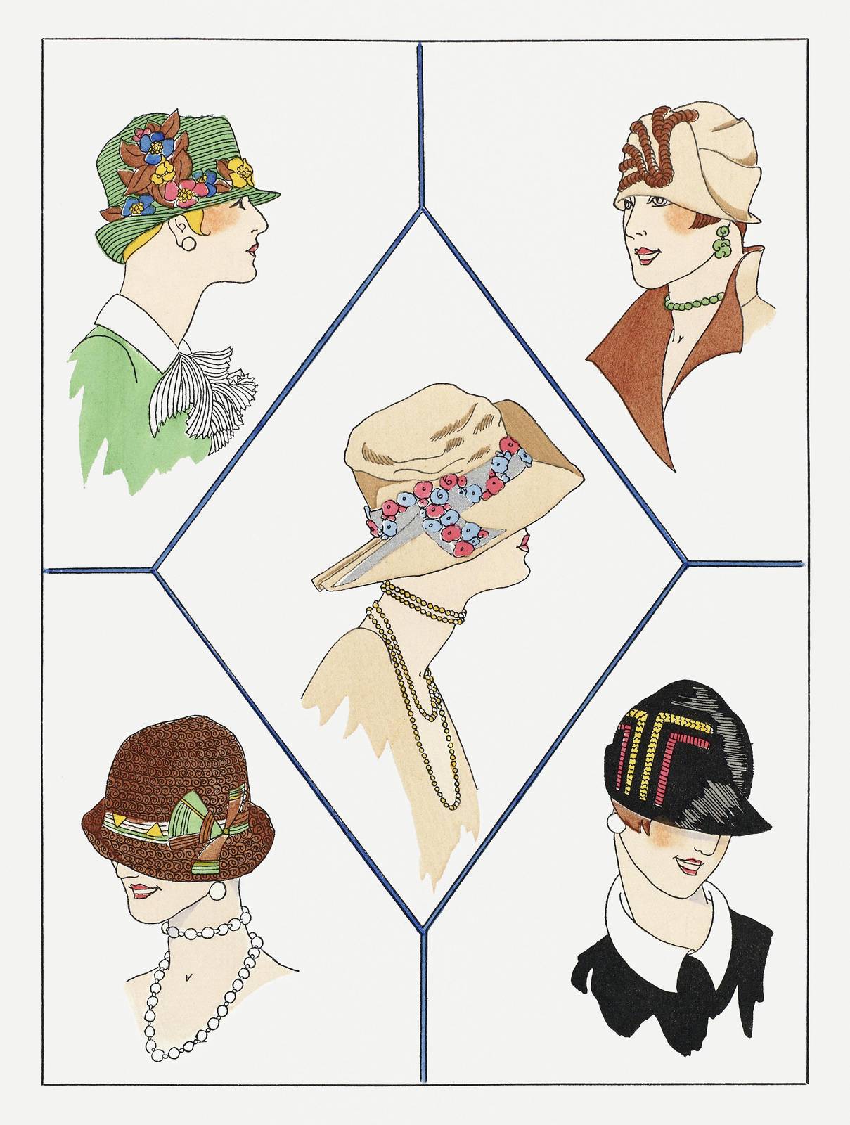 Vintage Fashion Hat Style Wall Art
