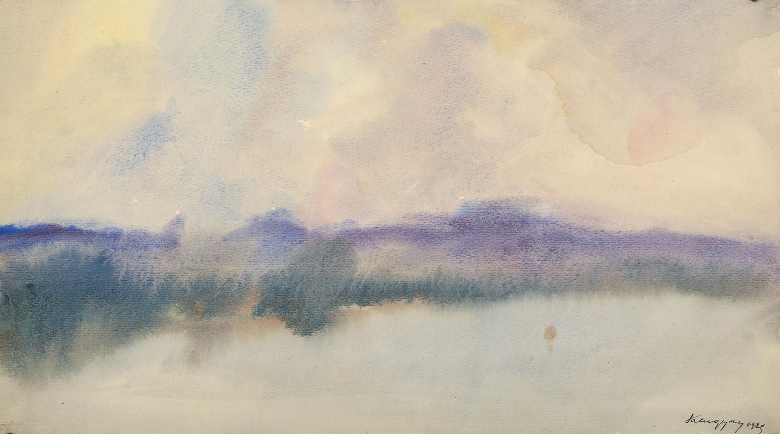Misty Landscape Watercolor Wall Art