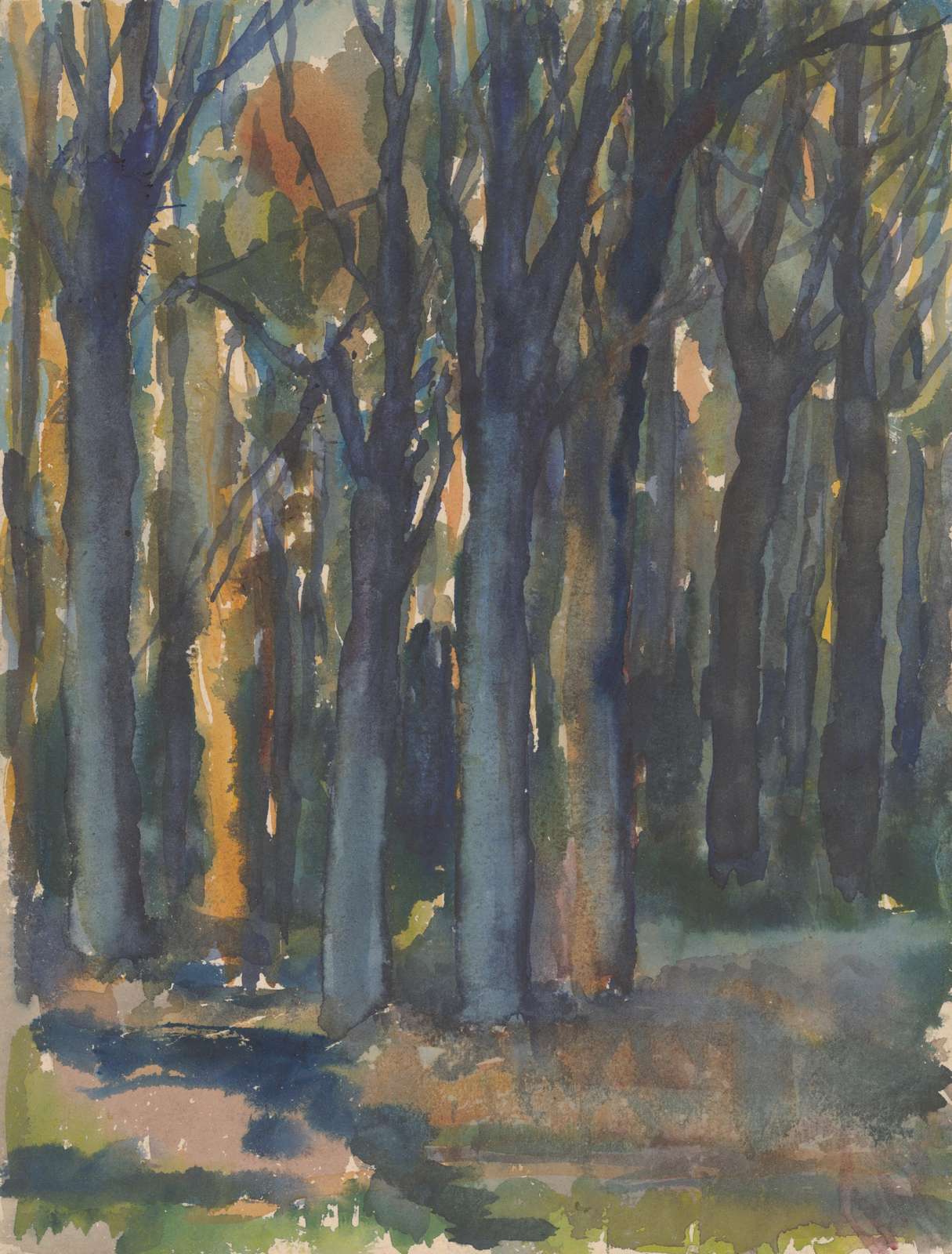 Mystic Forest Landscape Watercolor Wall Art