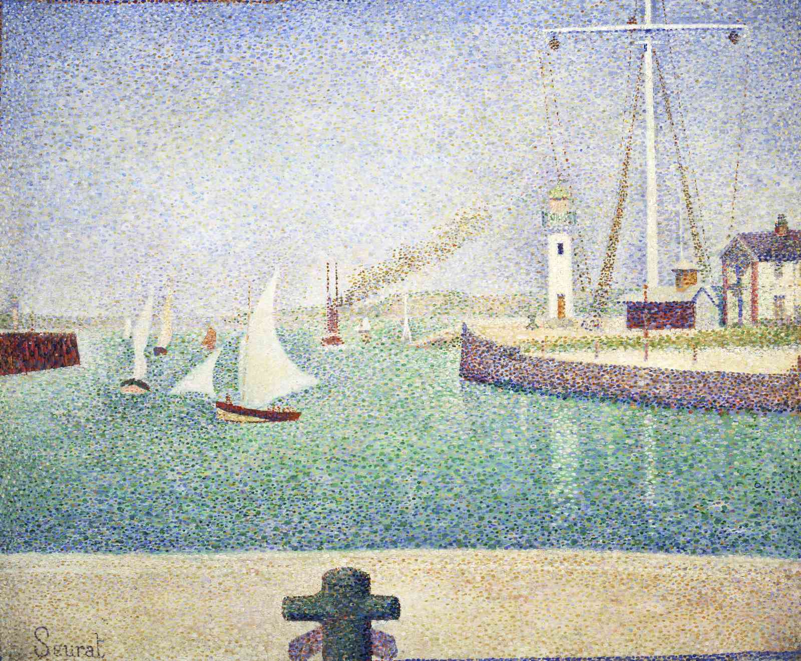 Seurat Harbor View Pointillism Wall Art