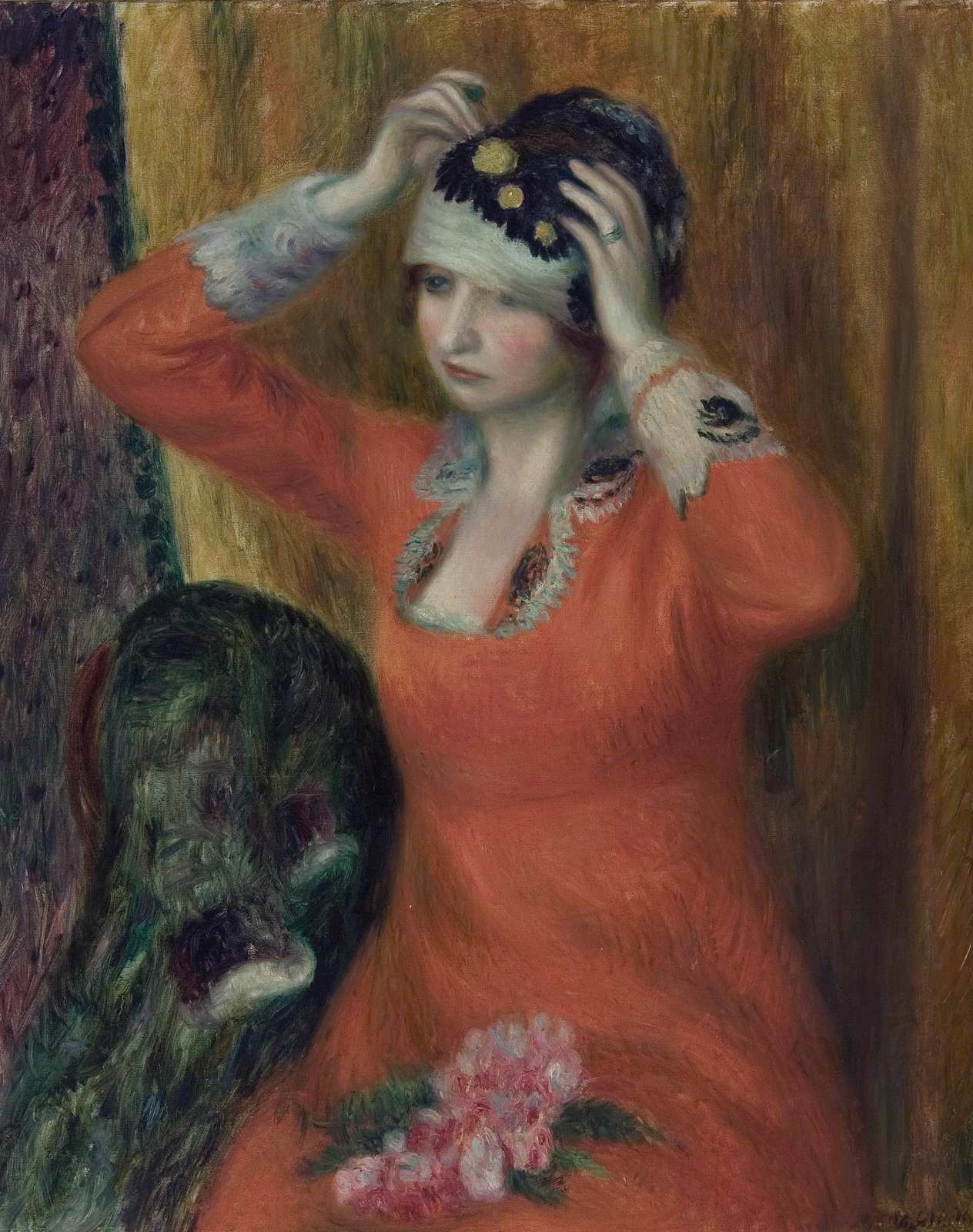 Elegant Woman with Hat Impressionist Wall Art