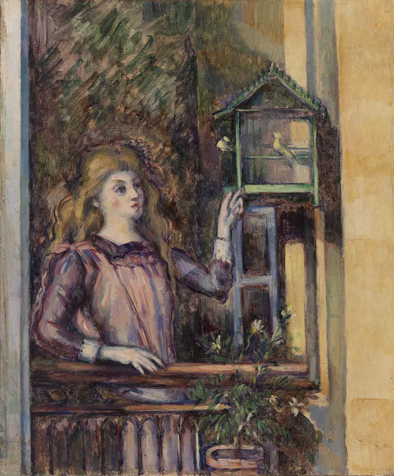 Victorian Girl & Birdcage Wall Art