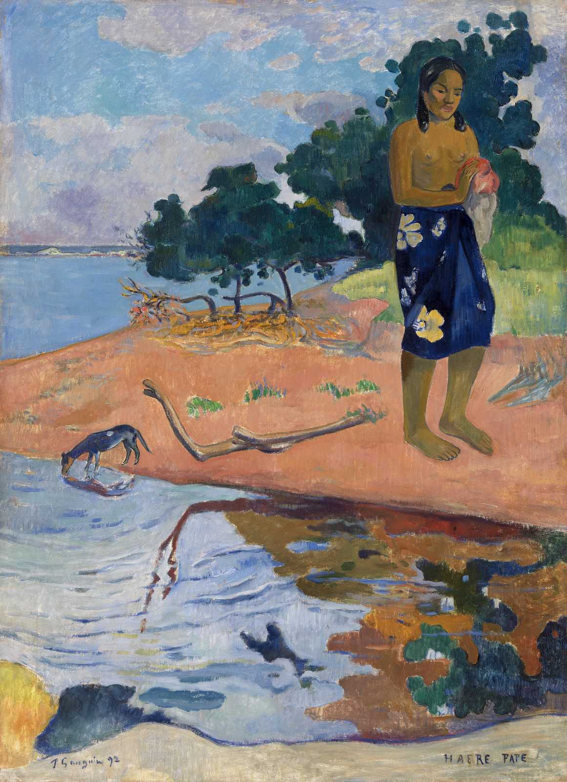 Tahitian Woman Beach Scene Wall Art