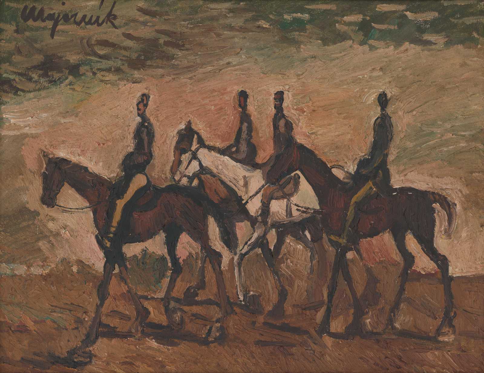 Equestrian Riders Impressionist Wall Art