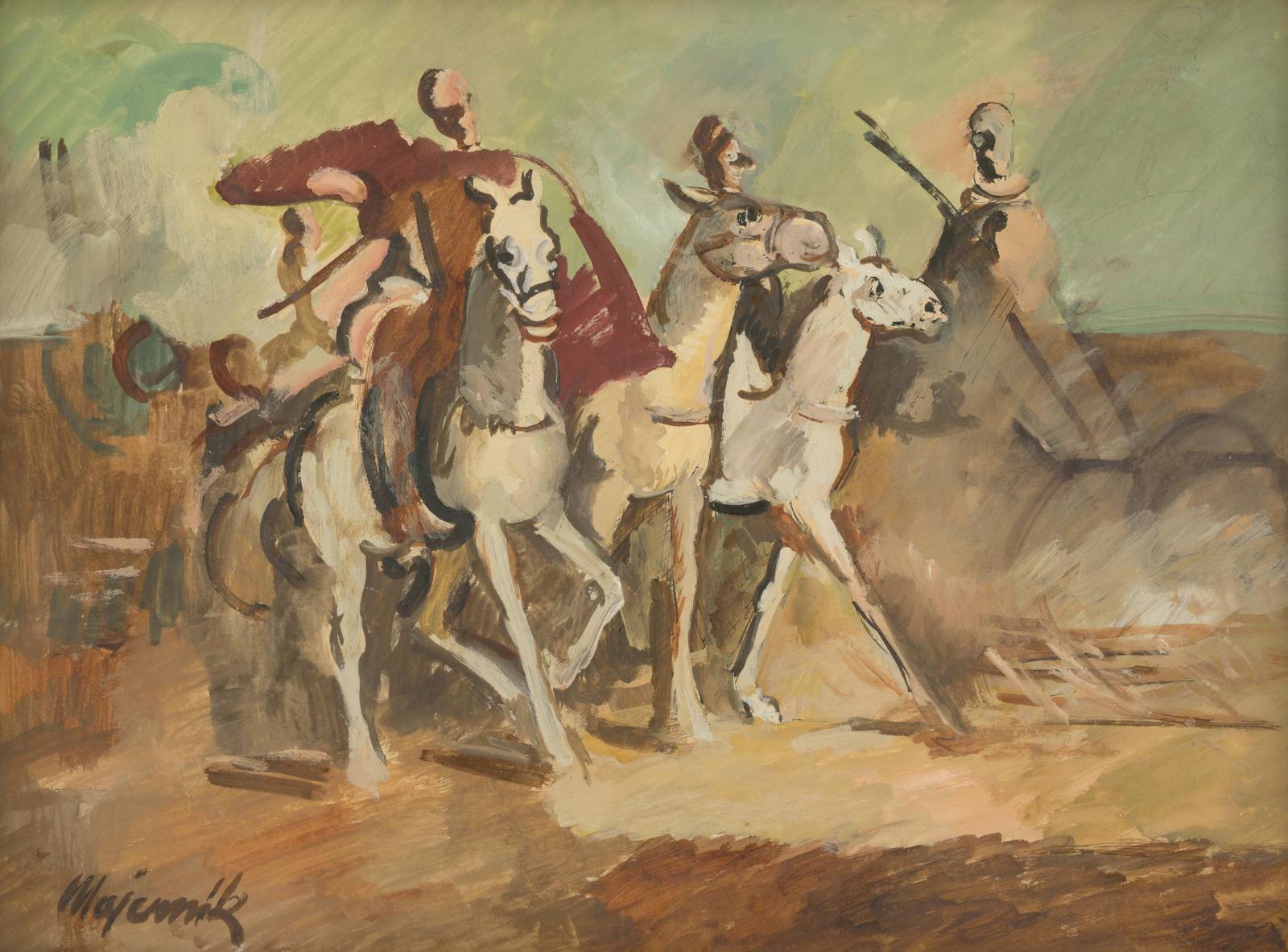 Equestrian Scene Expressive Horse Painting Wall Art