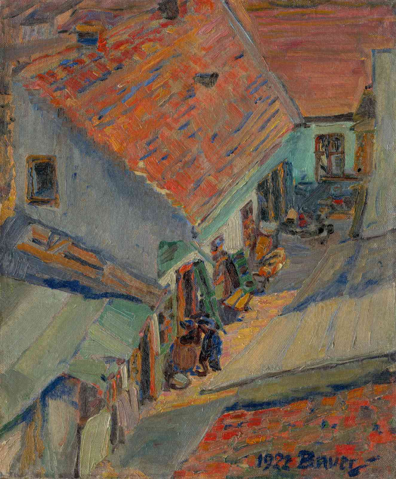 Vibrant European Alleyway Art Wall Art