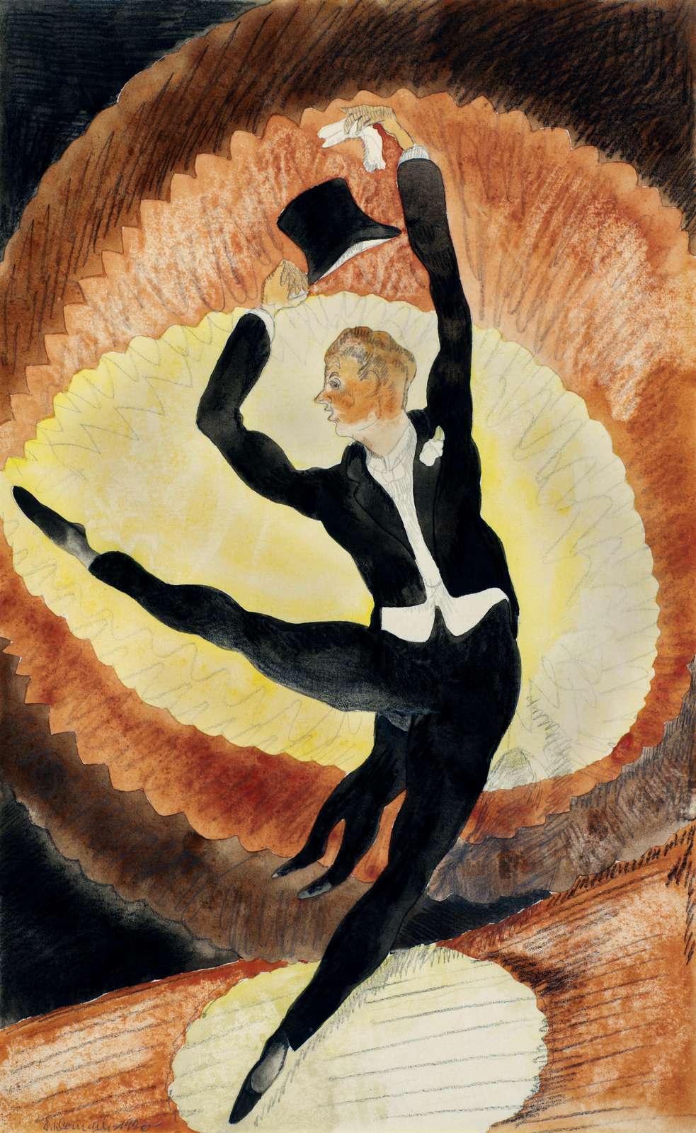 Dancer in Tuxedo Top Hat Wall Art