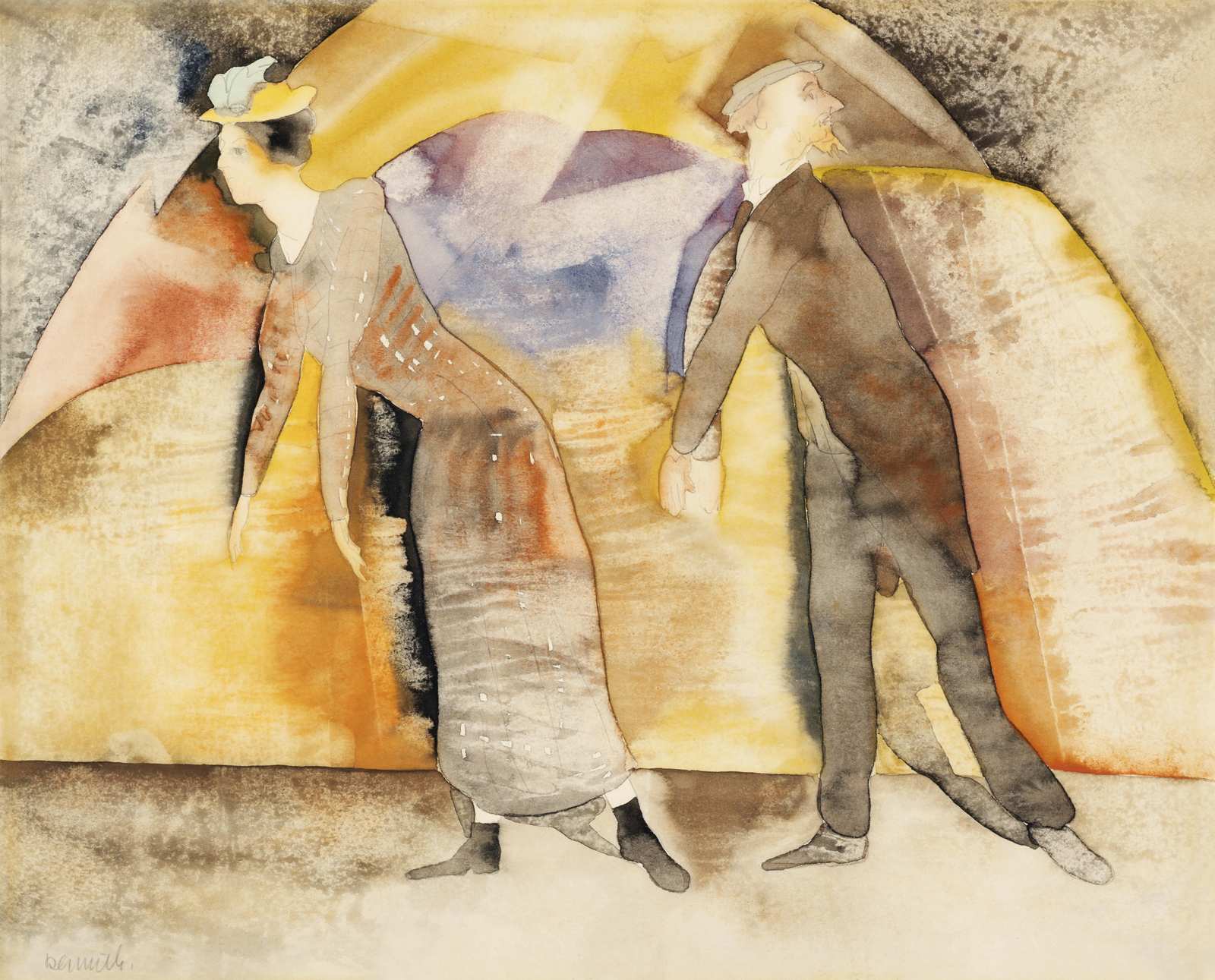 Art Deco Couple Promenade Wall Art