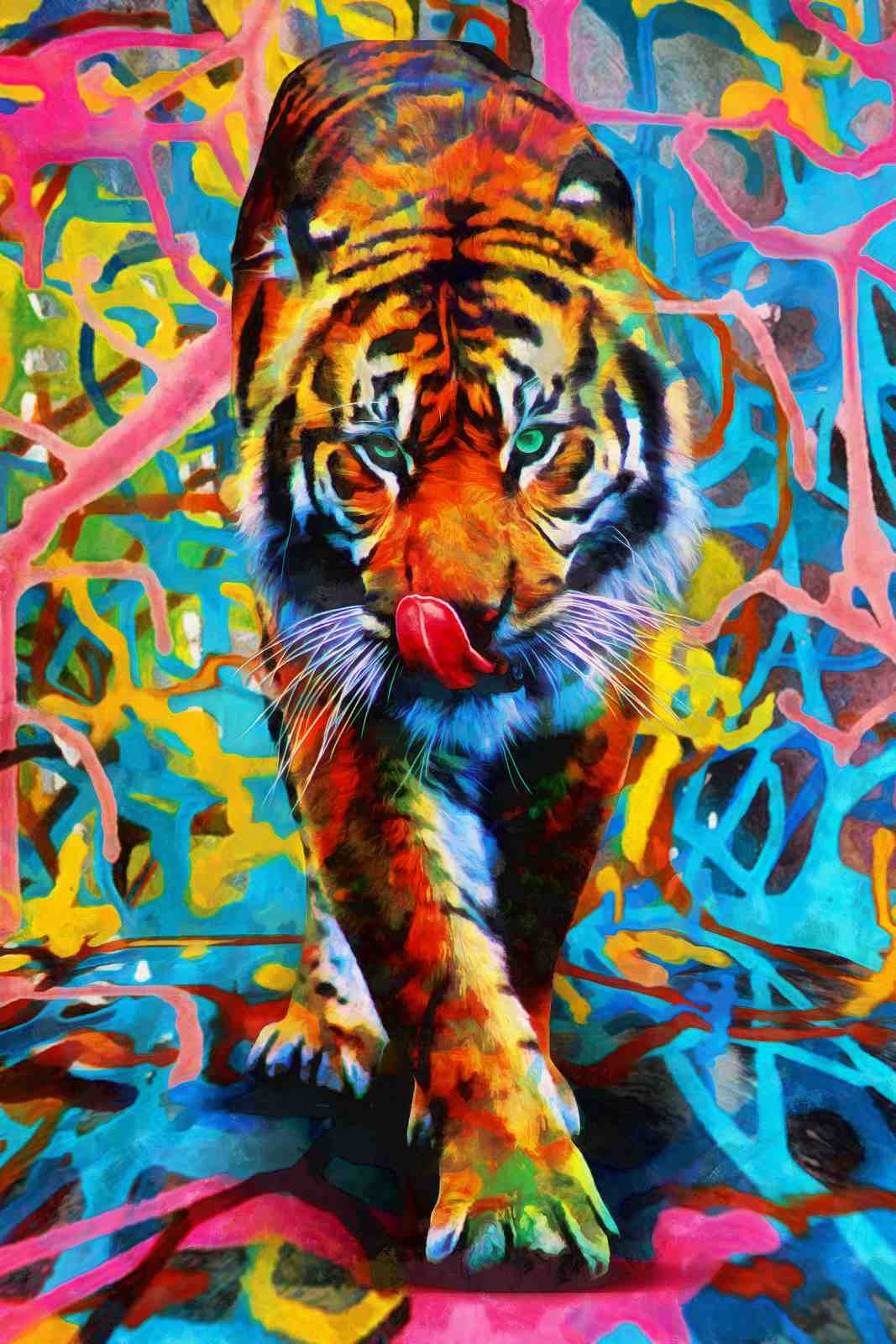 Vibrant Tiger Pop Art Wall Art