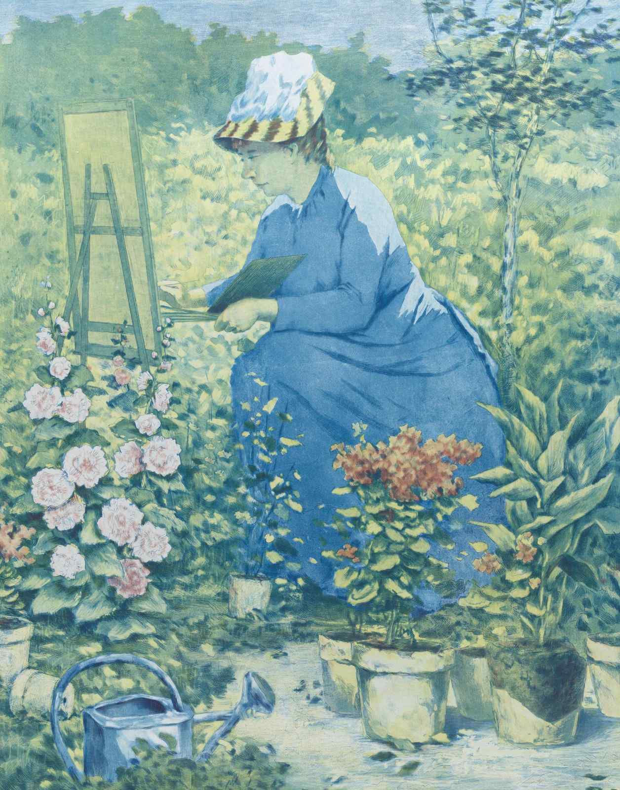Artist in Garden Serenity Wall Art