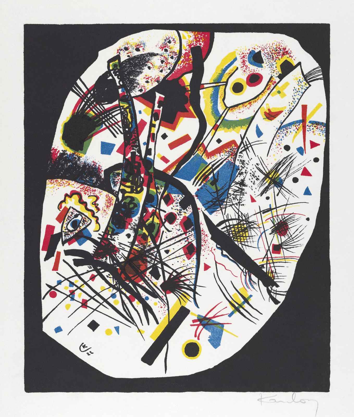 Abstract Expressionist Geometric Colors Wall Art