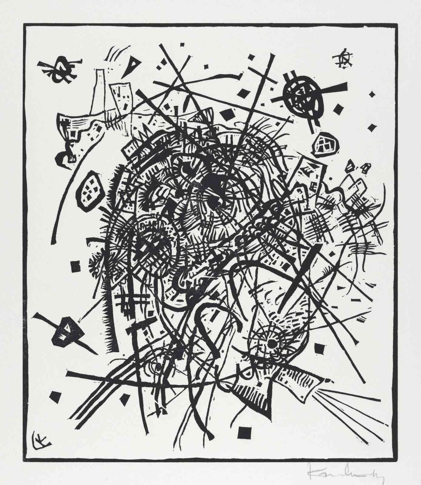 Abstract Chaos Black & White Wall Art