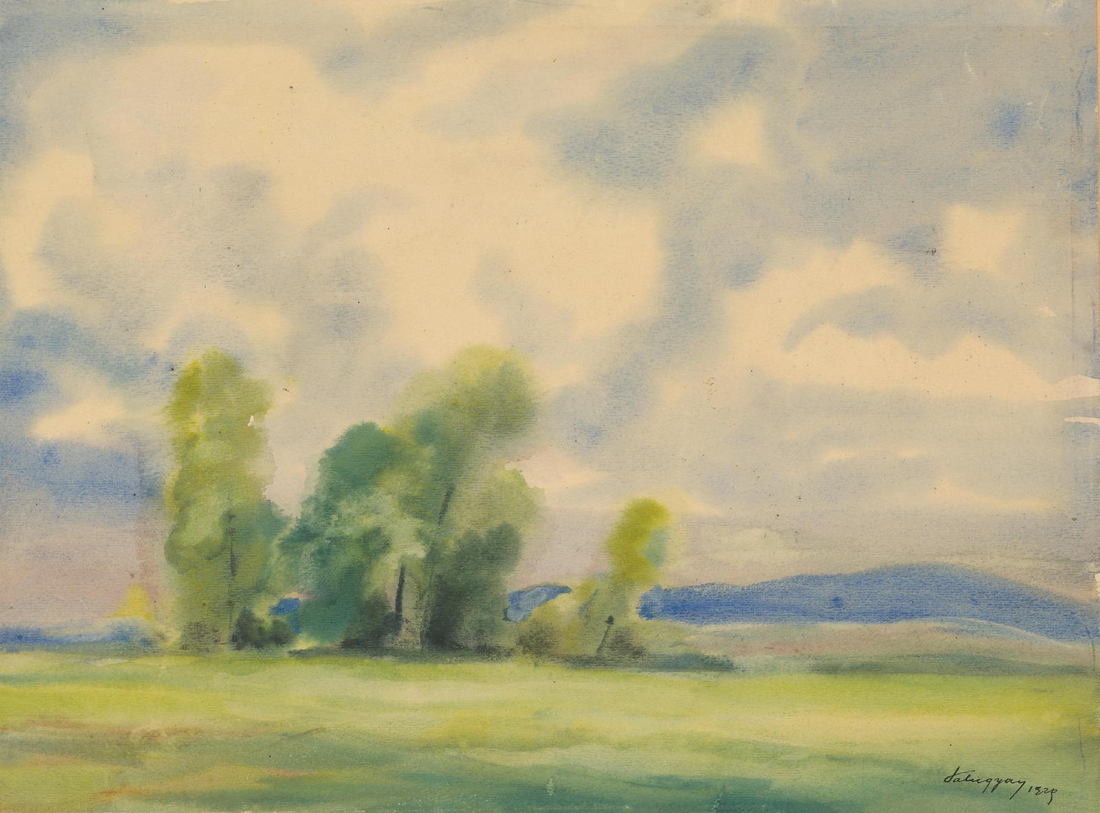 Serene Landscape Watercolor Wall Art