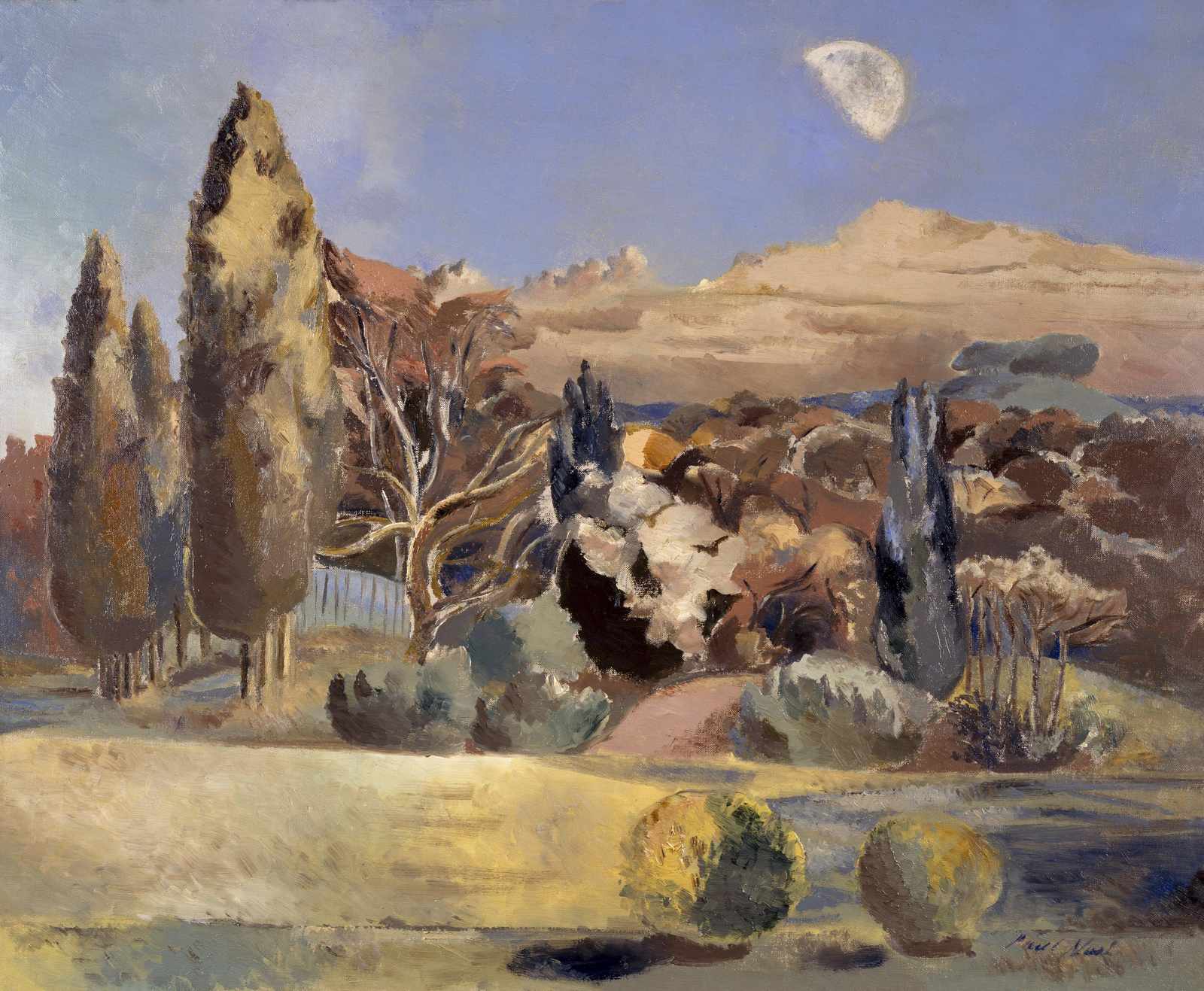Serene Landscape with Moon Wall Art