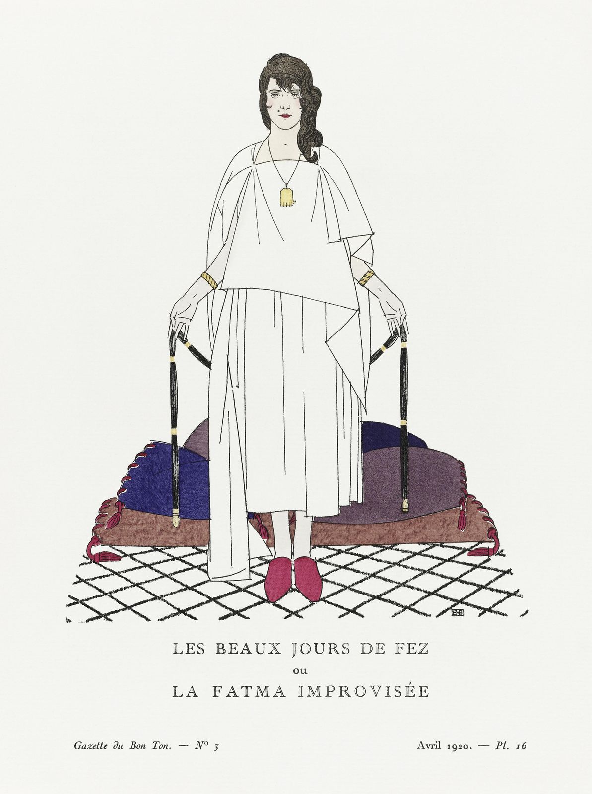 Vintage Fashion "Fatma Improvisée" Wall Art
