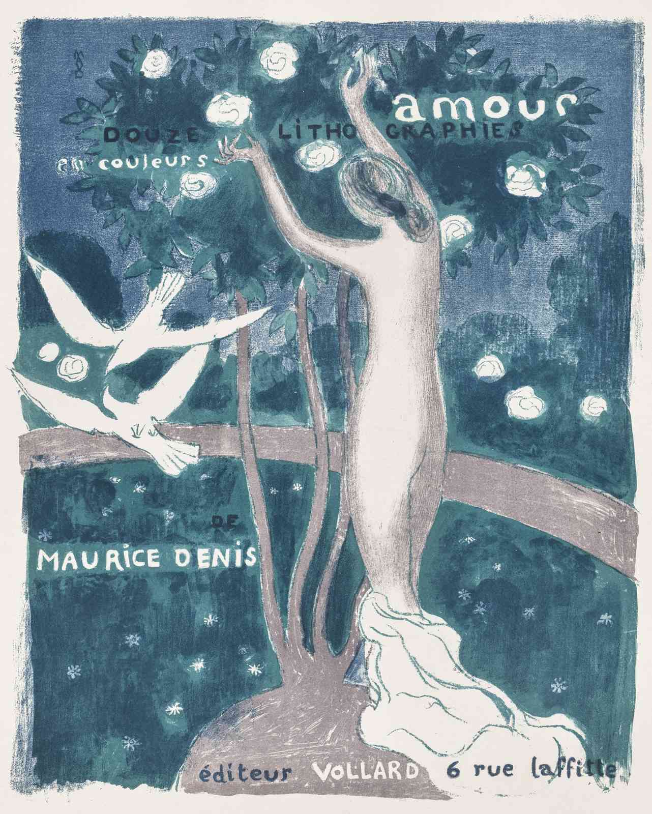 Art Nouveau Femme Amour Lithograph Wall Art