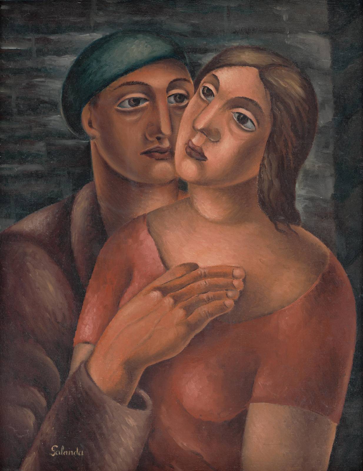 Intimate Embrace Couple Portrait Wall Art